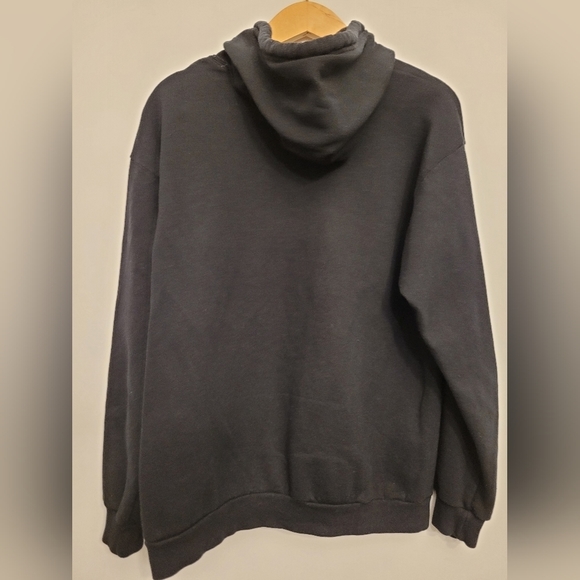 Black Full-Zip Hoodie w/  White Drawstring (Medium) - Picture 3 of 3